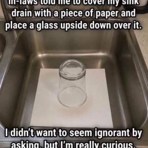 Here’s why you should always leave an upturned glass and a piece of paper in the sink before going on vacation