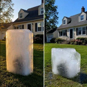 A Massive Block of Ice Appeared on My Lawn Overnight — What It Revealed After Melting Brought Authorities Straight to My Door