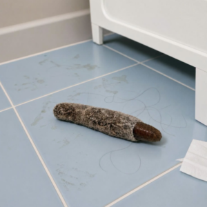 Tonight I went into my girlfriend’s bathroom to wash my hands, and suddenly I found this on the floor.