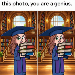 Can You Spot the Hidden Difference in This Graduate’s Library Photo?